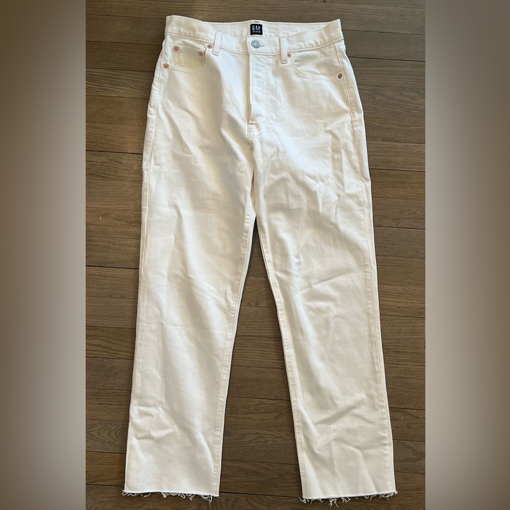 Gap Cheeky Straight Ecru Pants